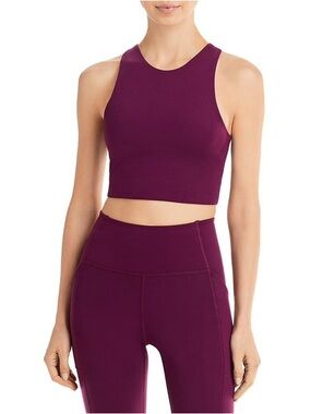 girlfriend collective matching SET - Dylan bra and compressive leggings in Plum